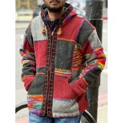 wool patchwork jacket